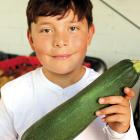 Austin Escalante shows off oversized produce